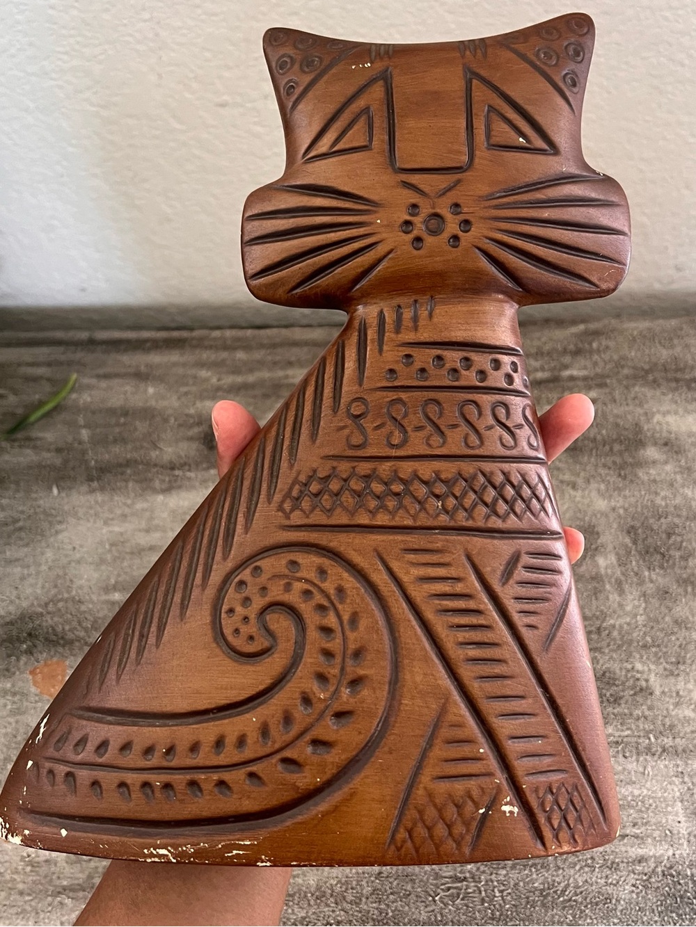 Hedi Schoop Earthenware Ceramic "Turnabout Cat" Figurine Collectable MCM Pottery